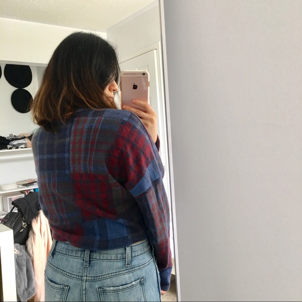 Topshop plaid crop sweater - Picture 4 of 4